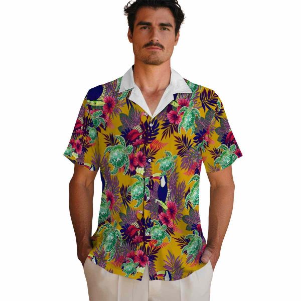 Tribal Floral Toucan Hawaiian Shirt High quality