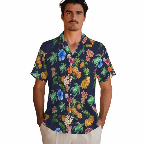 Tribal Hibiscus And Fruit Hawaiian Shirt High quality