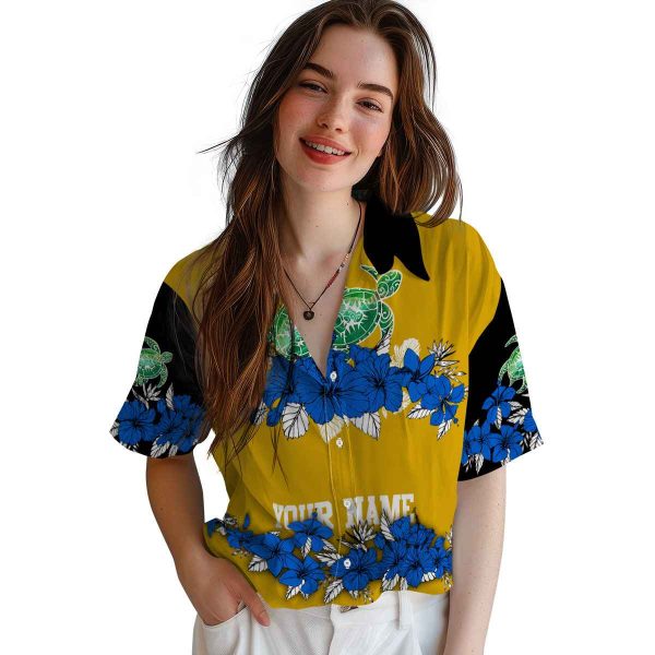 Tribal Hibiscus Stripe Hawaiian Shirt Trendy