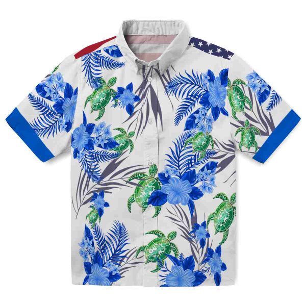 Tribal Patriotic Hibiscus Design Hawaiian Shirt Best selling