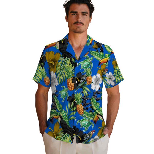 Tribal Toucan Hibiscus Pineapple Hawaiian Shirt High quality