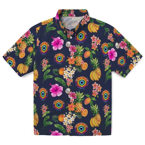 Trippy Hibiscus And Fruit Hawaiian Shirt Best selling