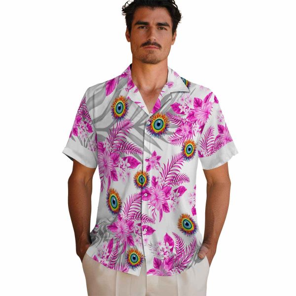 Trippy Hibiscus Palm Leaves Hawaiian Shirt High quality