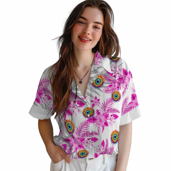 Trippy Hibiscus Palm Leaves Hawaiian Shirt Trendy