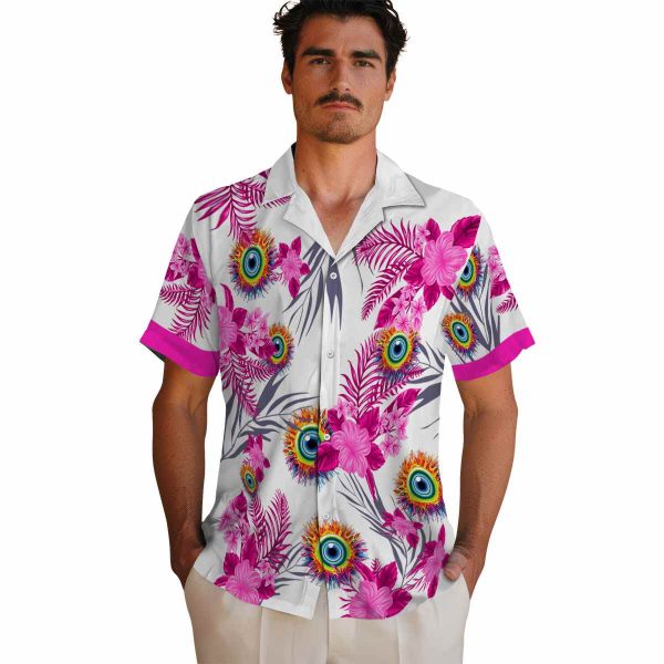 Trippy Patriotic Hibiscus Design Hawaiian Shirt High quality