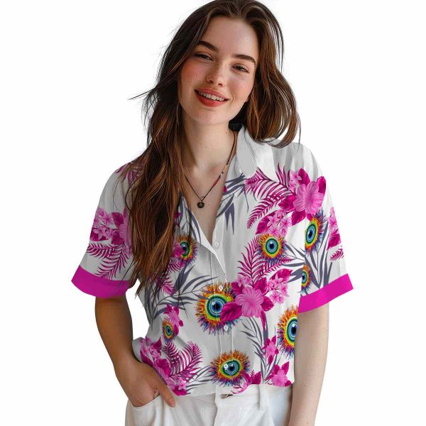 Trippy Patriotic Hibiscus Design Hawaiian Shirt Trendy