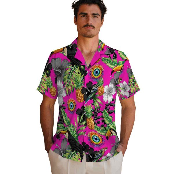 Trippy Toucan Hibiscus Pineapple Hawaiian Shirt High quality