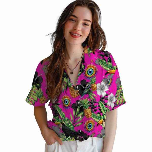 Trippy Toucan Hibiscus Pineapple Hawaiian Shirt Trendy