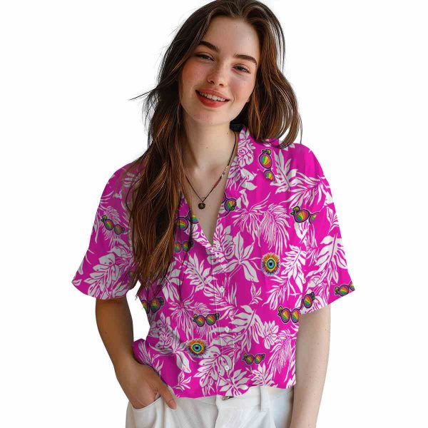 Trippy Tropical Leaf Hawaiian Shirt Trendy