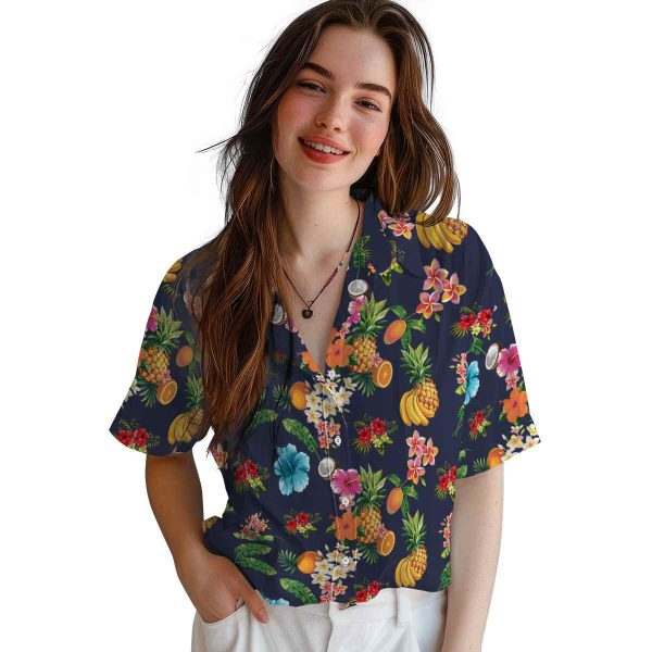 Tropical Hibiscus And Fruit Hawaiian Shirt Trendy