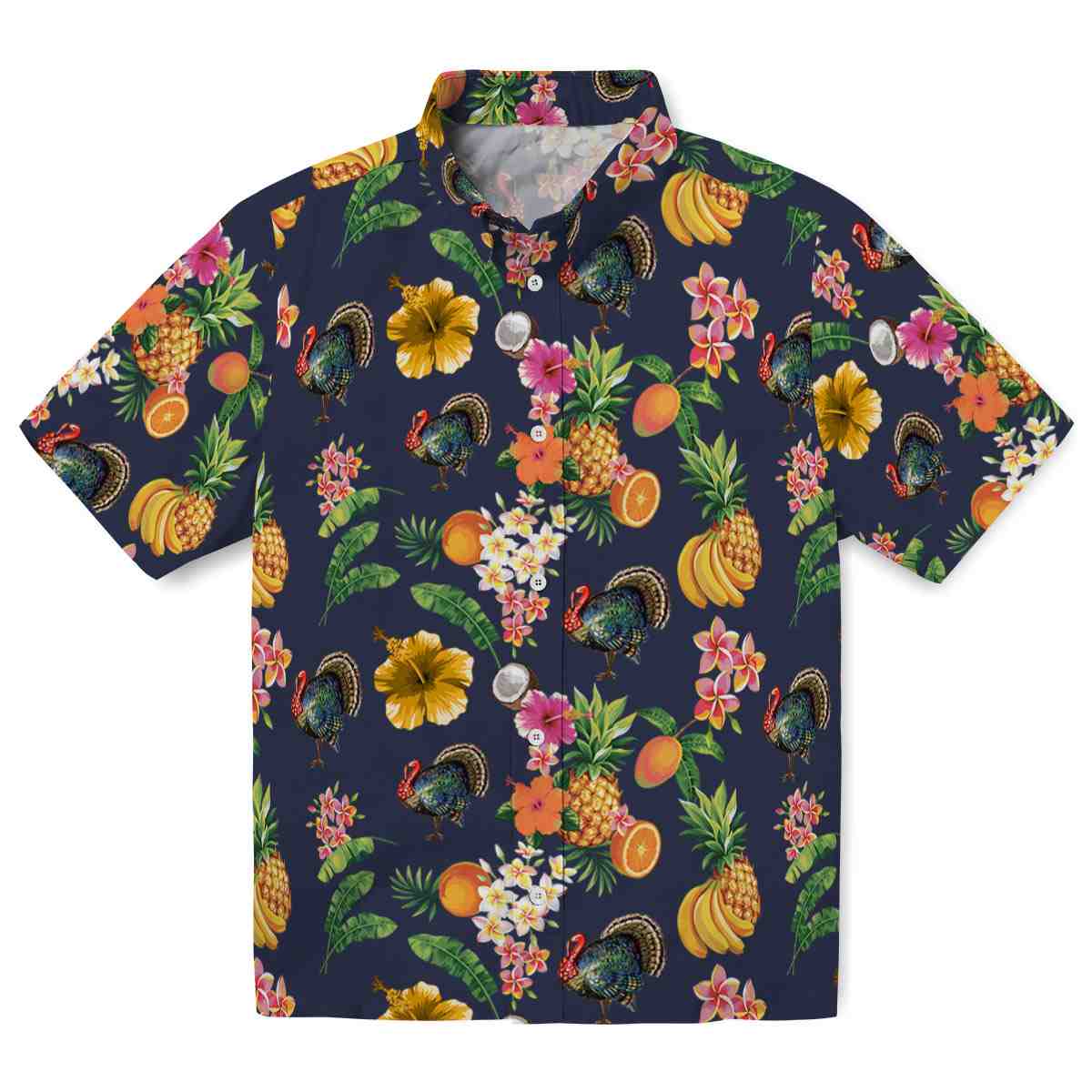 Turkey Hibiscus And Fruit Hawaiian Shirt Best selling 1
