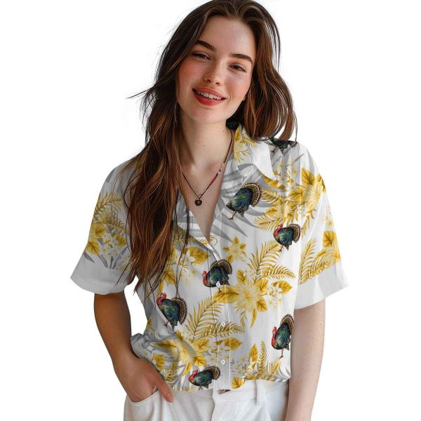 Turkey Hibiscus Palm Leaves Hawaiian Shirt Trendy