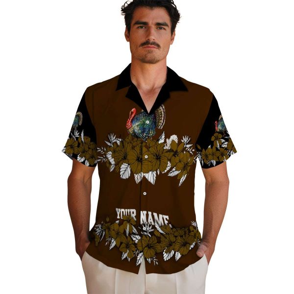 Turkey Hibiscus Stripe Hawaiian Shirt High quality