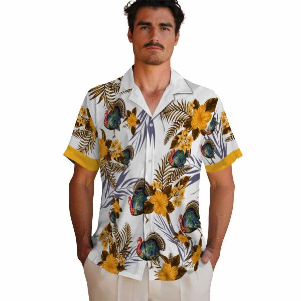 Turkey Patriotic Hibiscus Design Hawaiian Shirt High quality