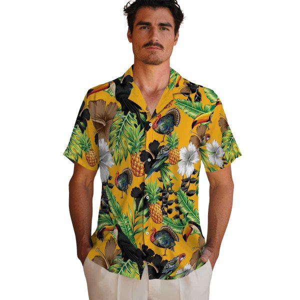 Turkey Toucan Hibiscus Pineapple Hawaiian Shirt High quality