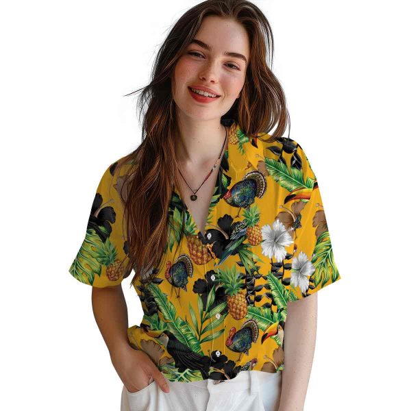 Turkey Toucan Hibiscus Pineapple Hawaiian Shirt Trendy