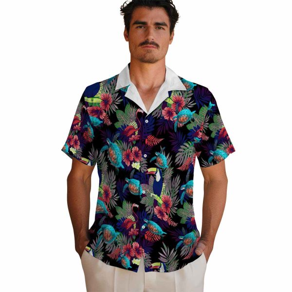 Turtle Floral Toucan Hawaiian Shirt High quality