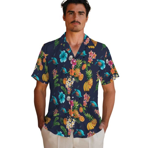 Turtle Hibiscus And Fruit Hawaiian Shirt High quality