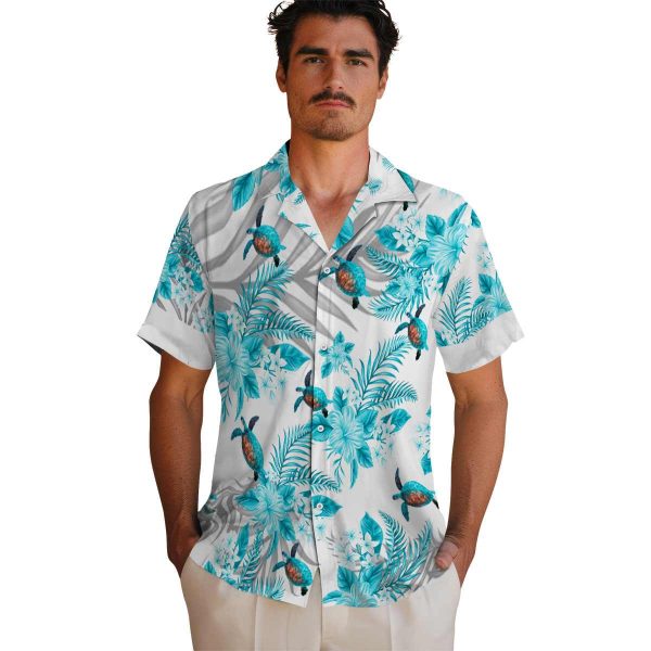 Turtle Hibiscus Palm Leaves Hawaiian Shirt High quality