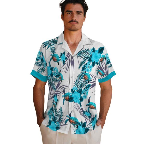 Turtle Patriotic Hibiscus Design Hawaiian Shirt High quality