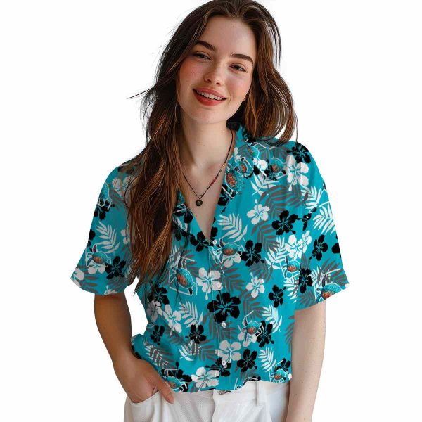 Turtle Tropical Floral Hawaiian Shirt Trendy