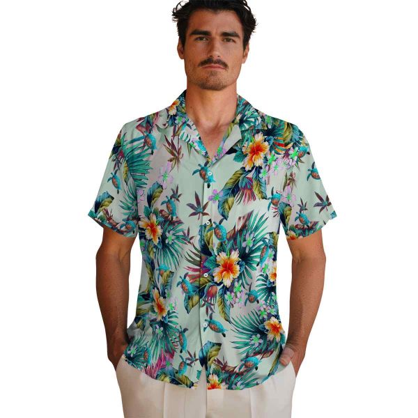 Turtle Tropical Foliage Hawaiian Shirt High quality