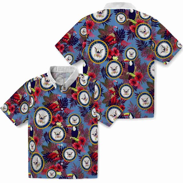 US Navy Floral Toucan Hawaiian Shirt Latest Model