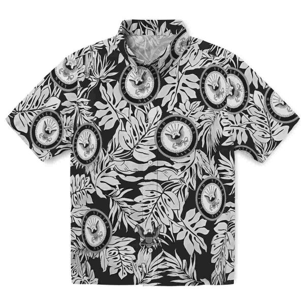 US Navy Monstera Leaf Pattern Hawaiian Shirt Best selling