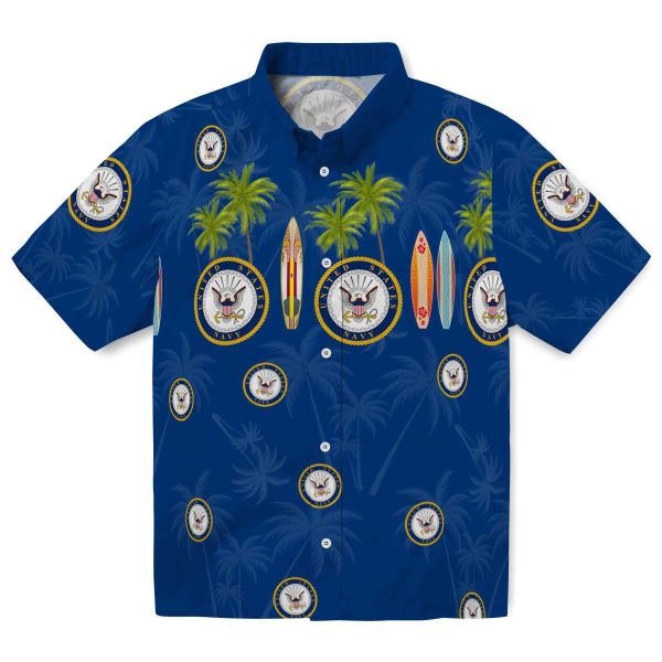 US Navy Surfboard Palm Hawaiian Shirt Best selling