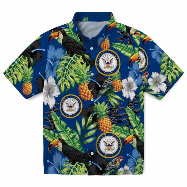 US Navy Toucan Hibiscus Pineapple Hawaiian Shirt Best selling