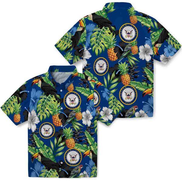 US Navy Toucan Hibiscus Pineapple Hawaiian Shirt Latest Model