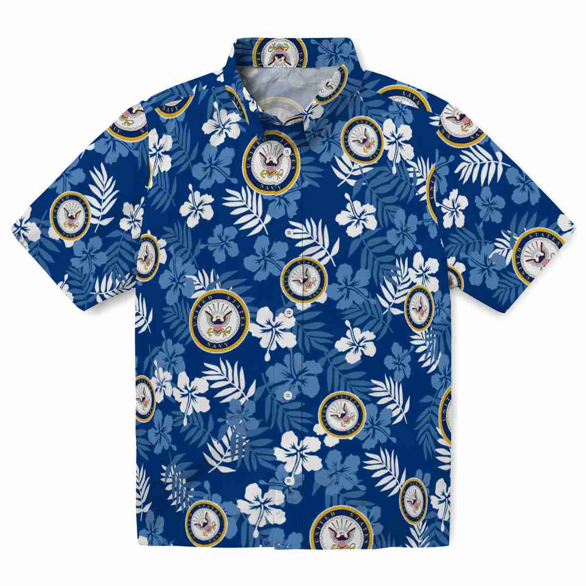 US Navy Tropical Floral Hawaiian Shirt Best selling