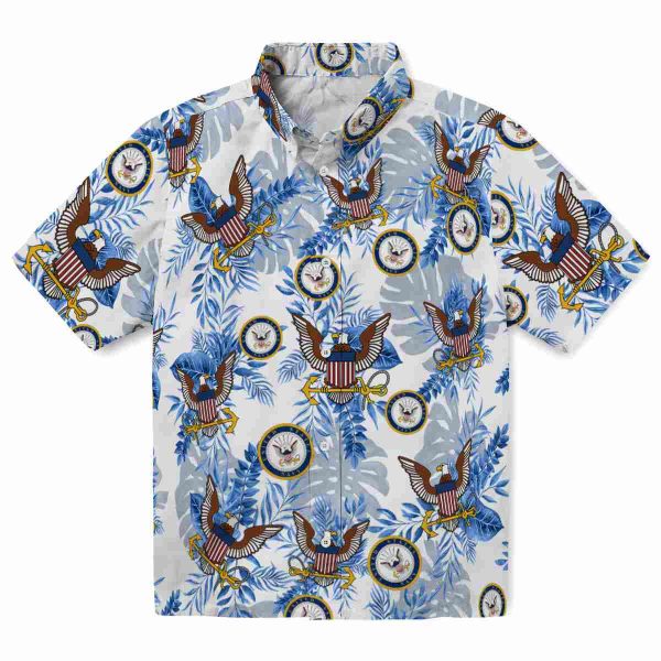 US Navy Tropical Leaves Hawaiian Shirt Best selling