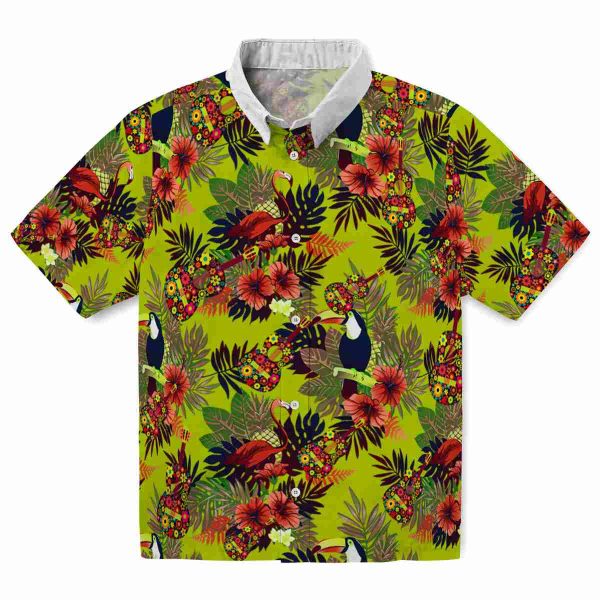 Ukulele Floral Toucan Hawaiian Shirt Best selling