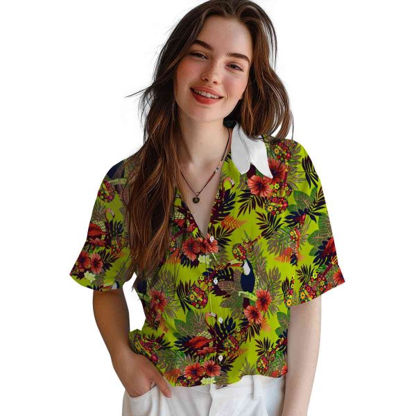 Ukulele Floral Toucan Hawaiian Shirt Trendy