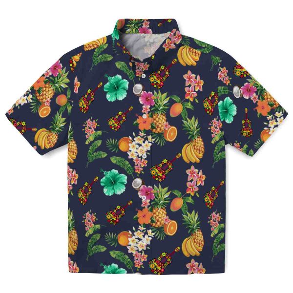 Ukulele Hibiscus And Fruit Hawaiian Shirt Best selling