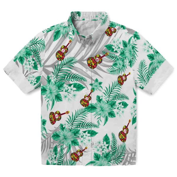 Ukulele Hibiscus Palm Leaves Hawaiian Shirt Best selling