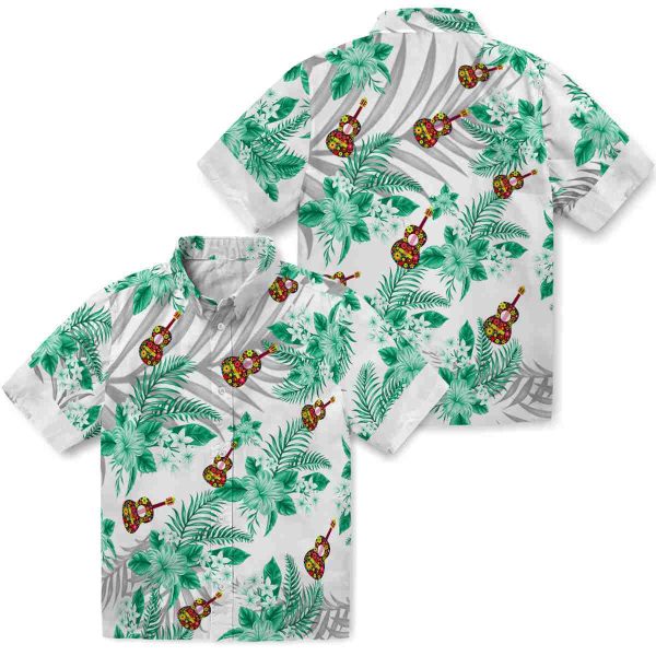 Ukulele Hibiscus Palm Leaves Hawaiian Shirt Latest Model