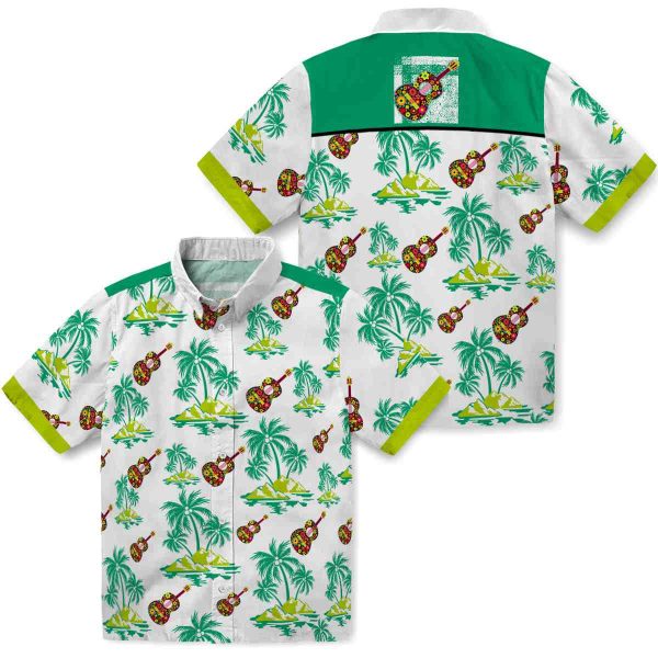 Ukulele Palm Island Print Hawaiian Shirt Latest Model