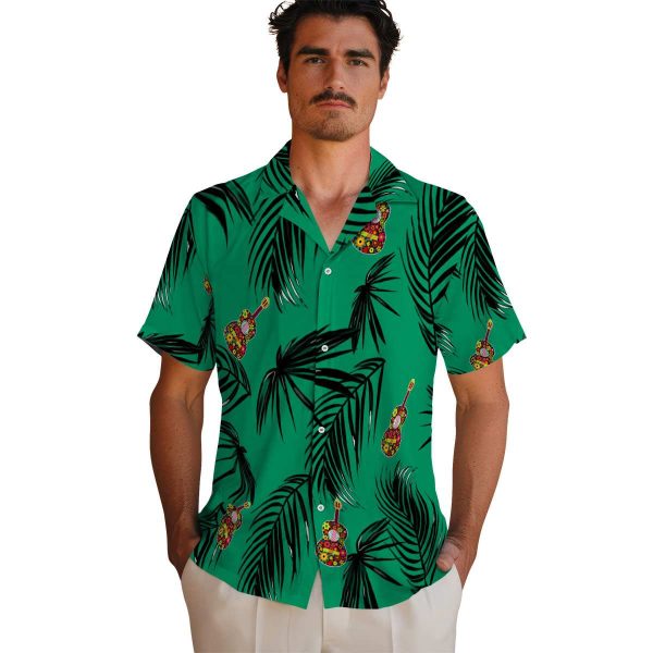 Ukulele Palm Leaf Hawaiian Shirt High quality