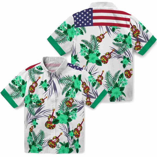 Ukulele Patriotic Hibiscus Design Hawaiian Shirt Latest Model