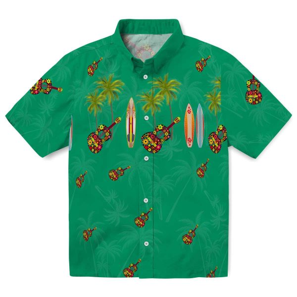 Ukulele Surfboard Palm Hawaiian Shirt Best selling