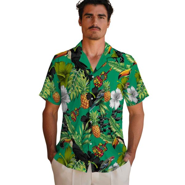 Ukulele Toucan Hibiscus Pineapple Hawaiian Shirt High quality