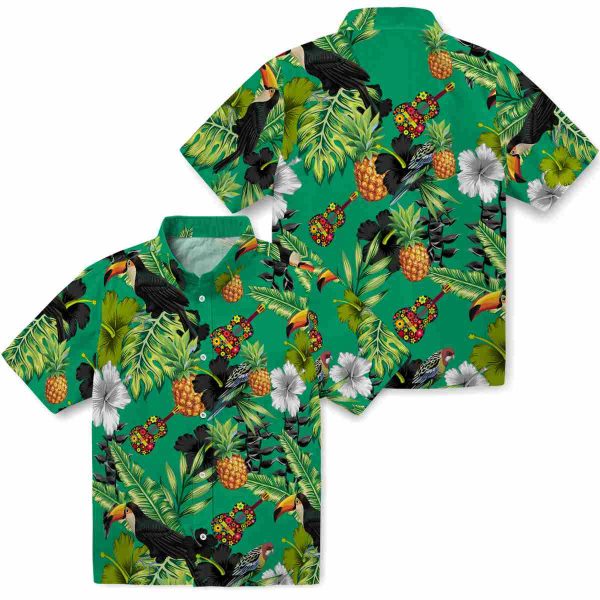 Ukulele Toucan Hibiscus Pineapple Hawaiian Shirt Latest Model