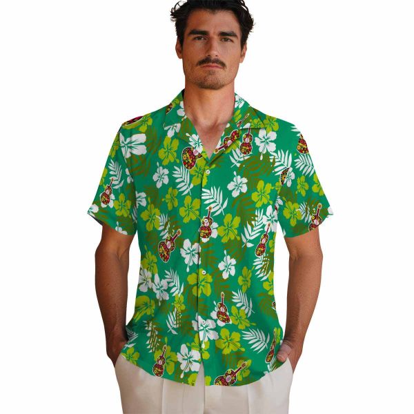 Ukulele Tropical Floral Hawaiian Shirt High quality