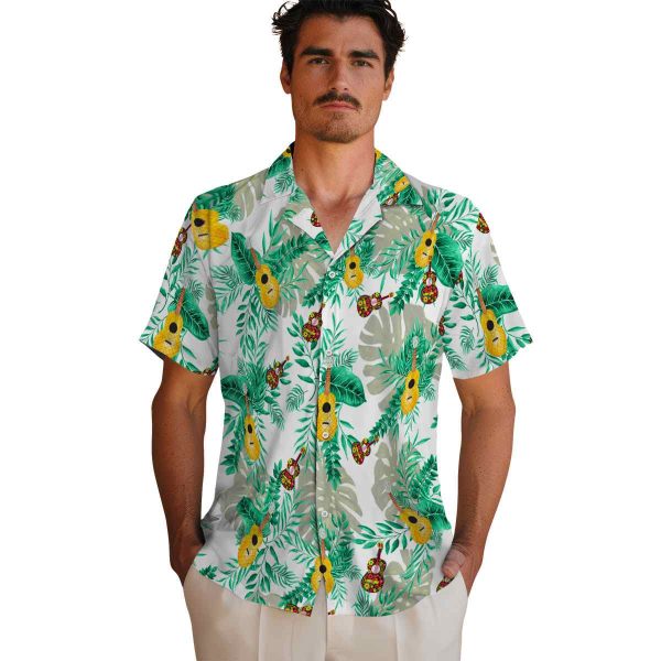 Ukulele Tropical Leaves Hawaiian Shirt High quality