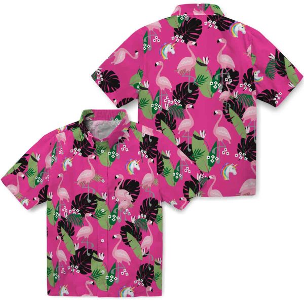 Unicorn Flamingo Leaf Motif Hawaiian Shirt Latest Model