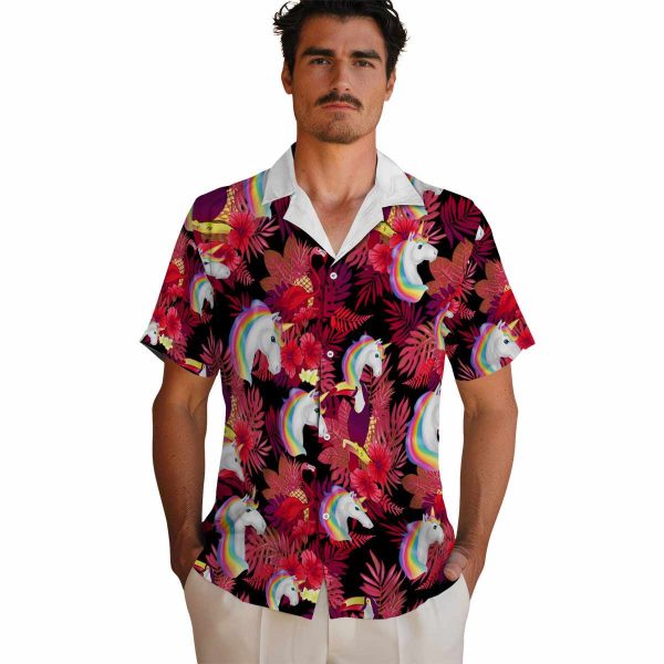 Unicorn Floral Toucan Hawaiian Shirt High quality