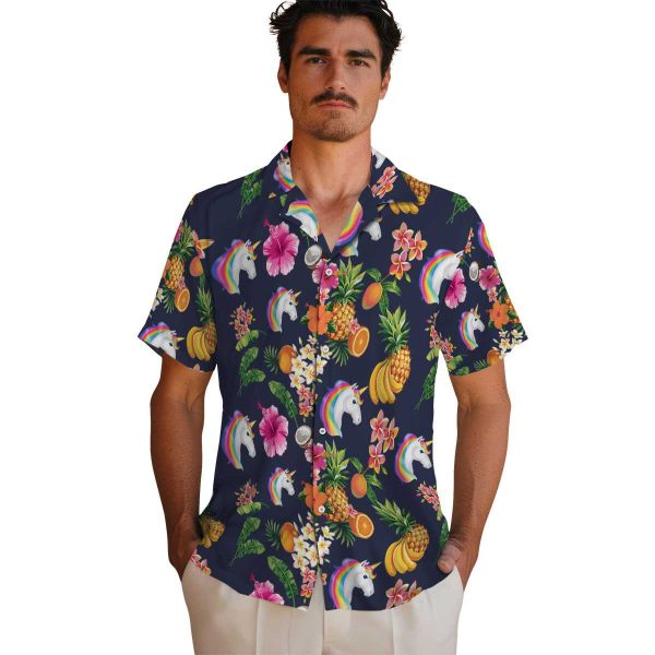 Unicorn Hibiscus And Fruit Hawaiian Shirt High quality