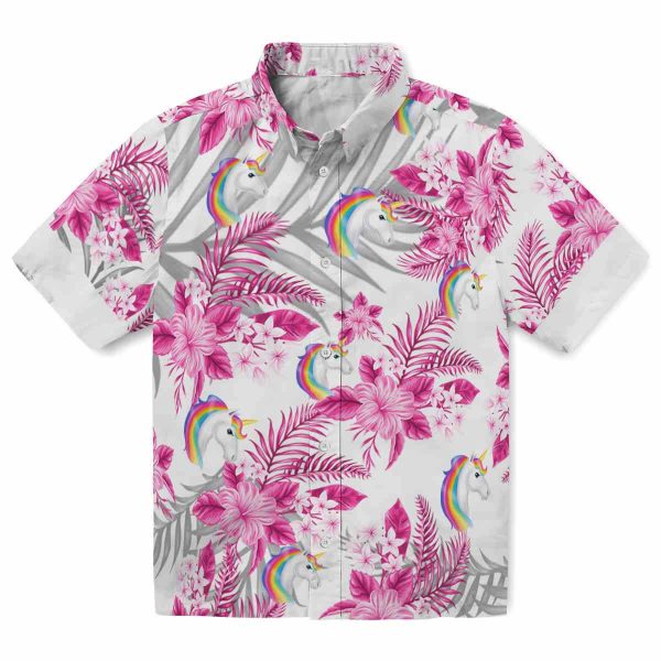 Unicorn Hibiscus Palm Leaves Hawaiian Shirt Best selling